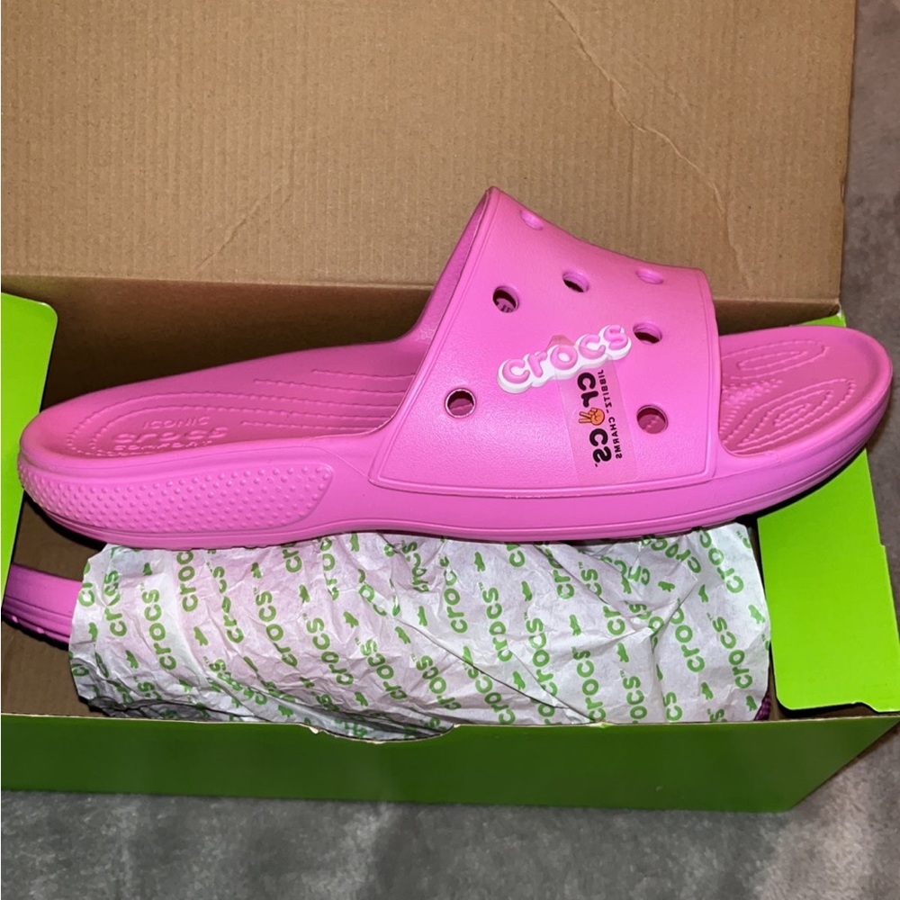 CROCS classic crocs slide Taffy Pink sz W 12